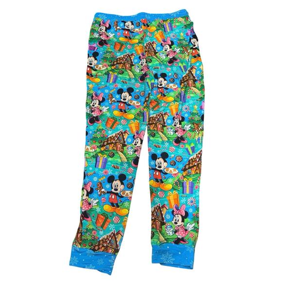 NWT Bad & Bamboojee Disney Christmas Joggers Mickey Minnie Gingerbread Sz. Small - Picture 4 of 11